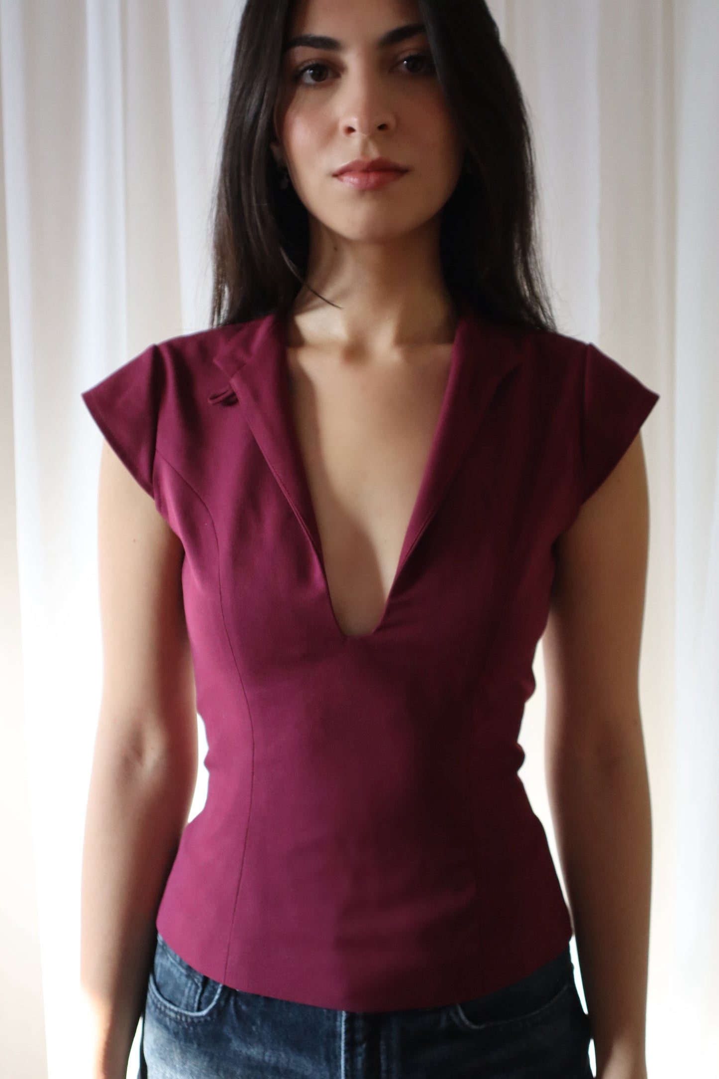 Maroon Locket Top