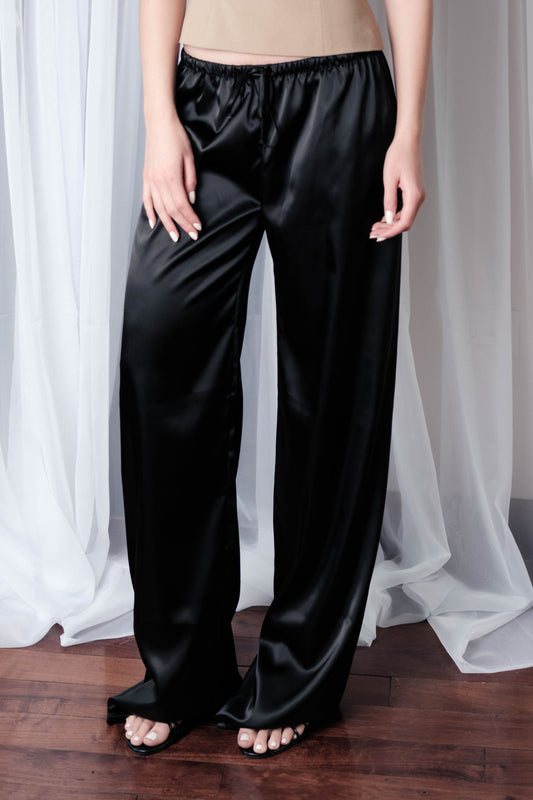 Noir Satin Pants