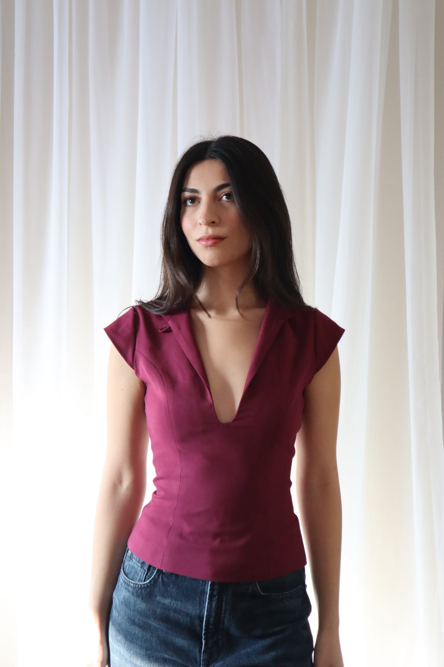 Maroon Locket Top
