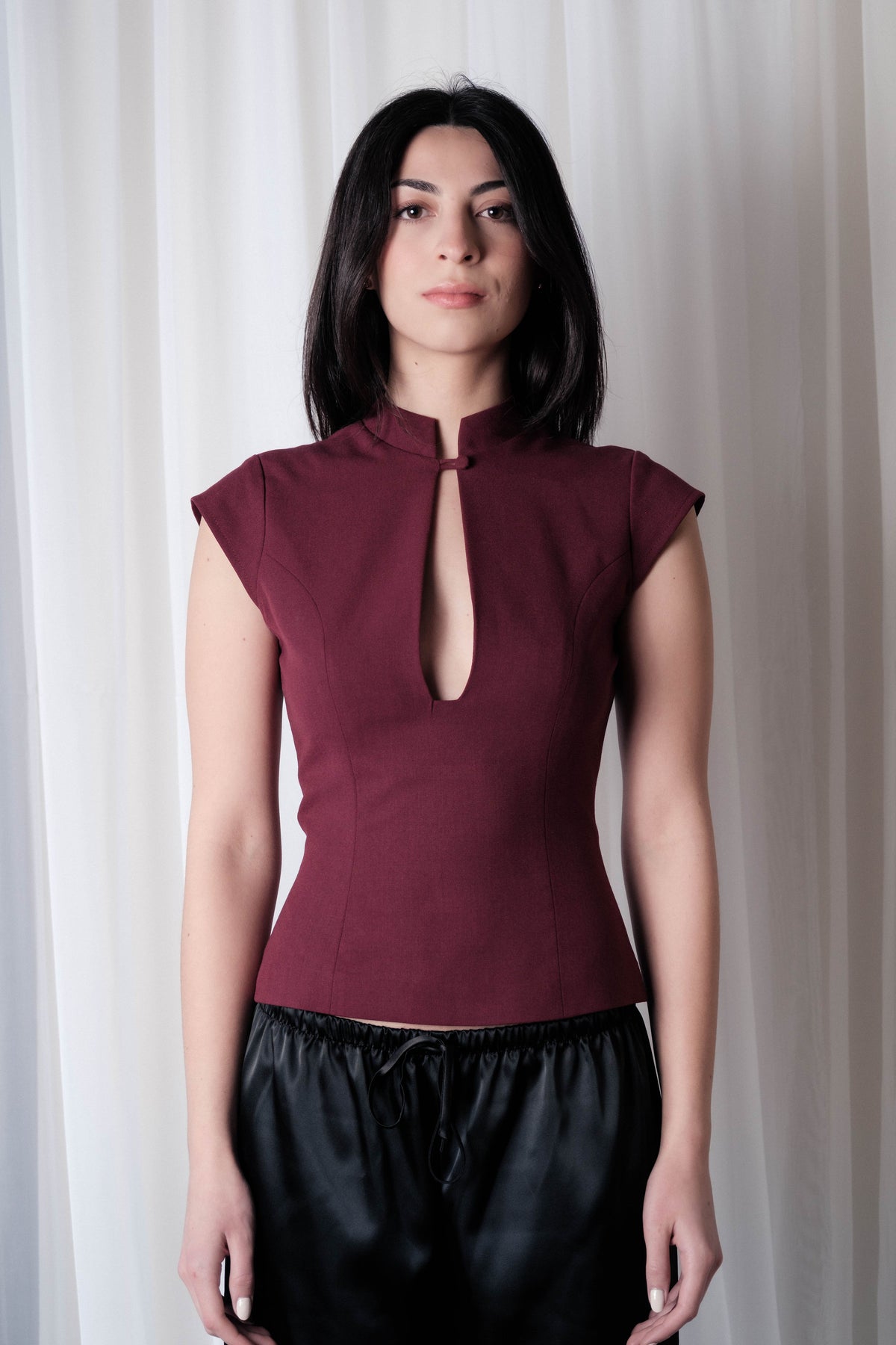 Locket Top-Maroon